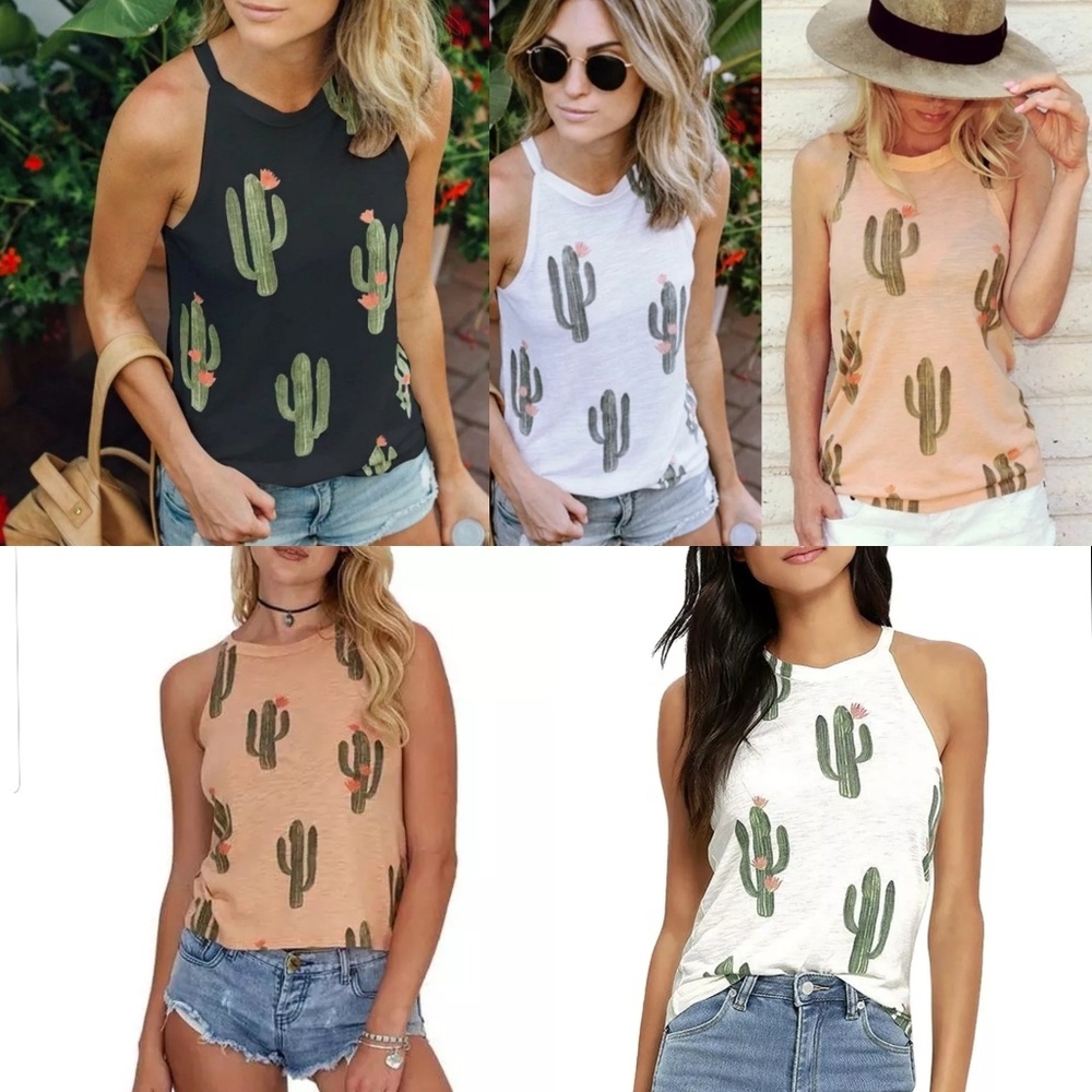 Adorable Cactus Tank Lightweight Strappy